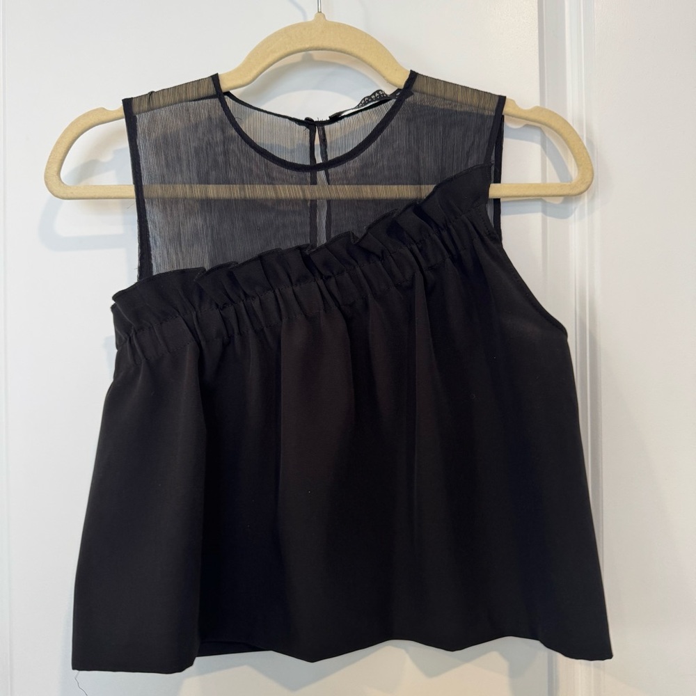 Zara Black Sheer Women's Blouse